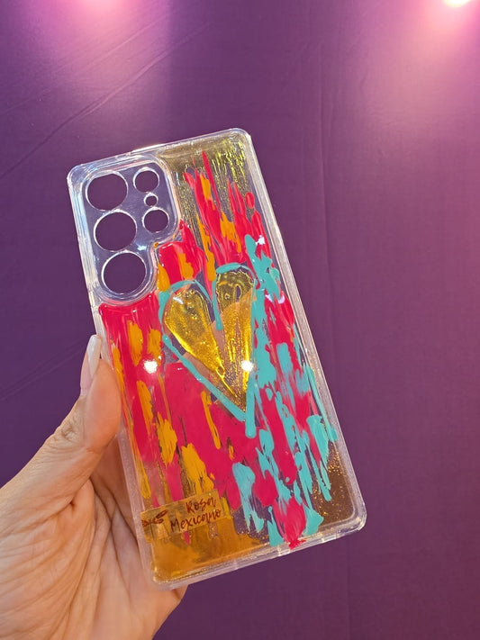Case corazón dorado