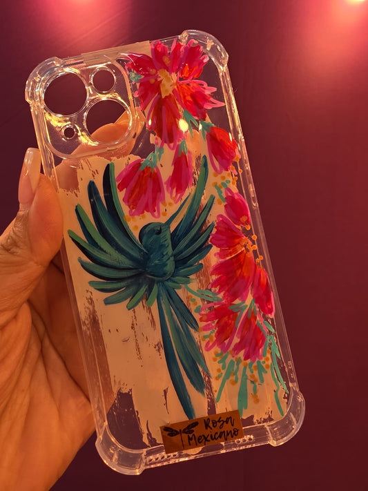 Case colibrí y flores