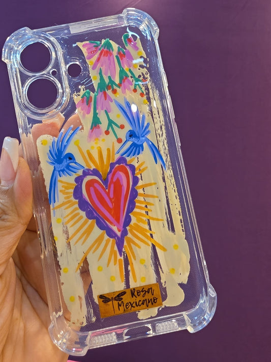 Case corazón colibrí