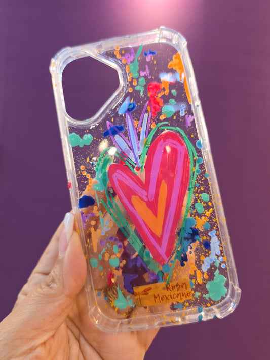 Case corazón rosa